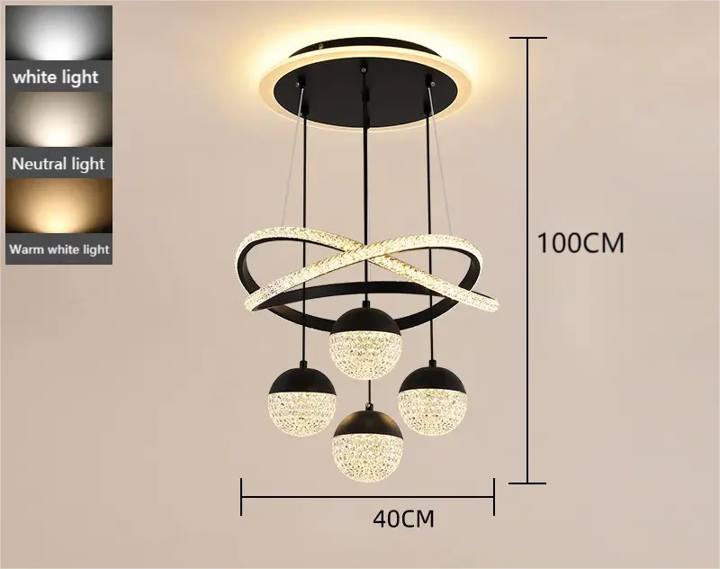 LED Lamp Dining Room Living Ring Dimmable Bedroom Kitchen Interior Linea Ceiling Round Modern Led Ring Chandelier Pendant Light Leedoar