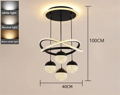 LED Lamp Dining Room Living Ring Dimmable Bedroom Kitchen Interior Linea Ceiling Round Modern Led Ring Chandelier Pendant Light Leedoar