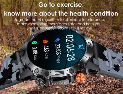 K59 Sports Bluetooth Calls Smart Watch 1.43 Inch AMOLED Screen IP67 Life Waterproof Multi-sport Mode Outdoor Fitness Smartwatch Leedoar