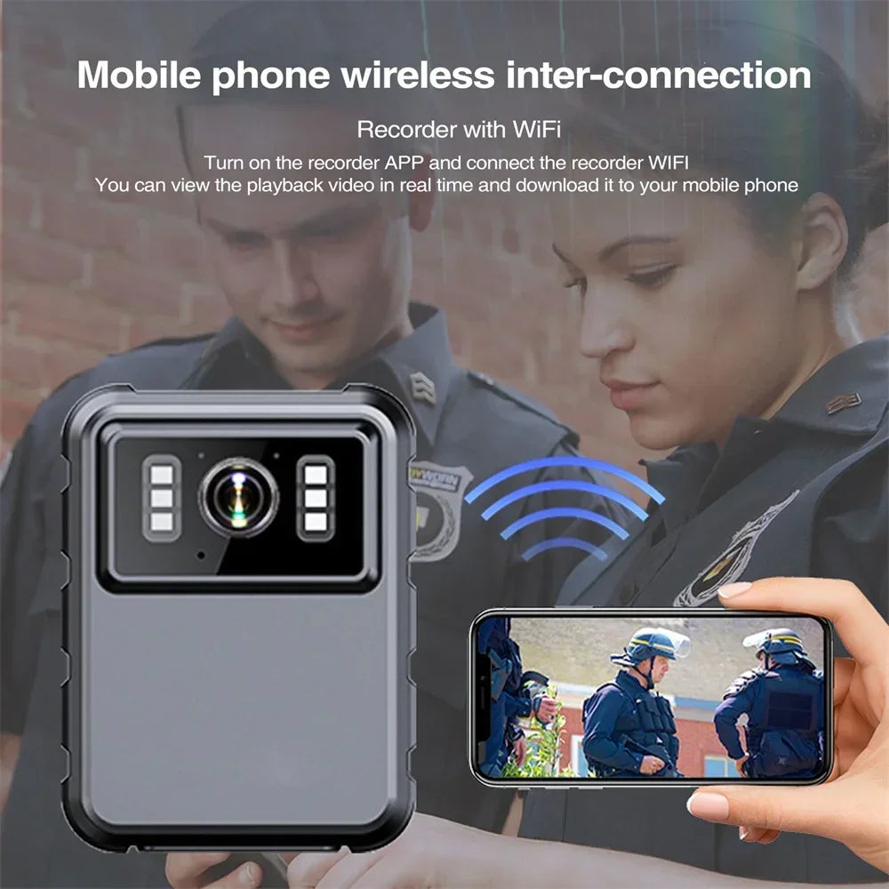 2K Wifi Hotspot Body Camera Law Enforcement Recorder DVR IR Night Vision Wearable Cam Bike Motorcycle Waterproof Mini Camcorders Leedoar