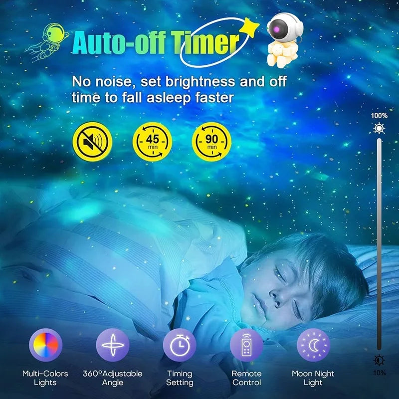 Astronaut Projection Light Bedside Small Night Light Multi-color Starry Sky Milky Way Remote Control Home Ceiling Decoration Leedoar