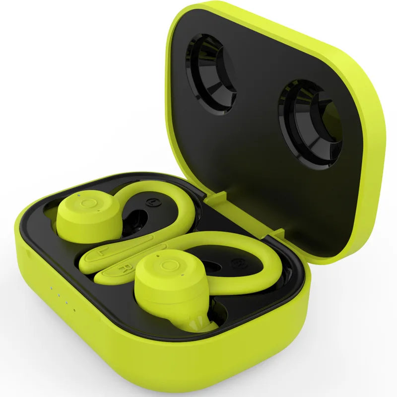 MS-T20 TWS Bluetooth V5.0 Fones de ouvido com gancho de orelha 3D estéreo esportivos sem fio com microfone duplo, controle de toque de chamada, fones de ouvido 2022 