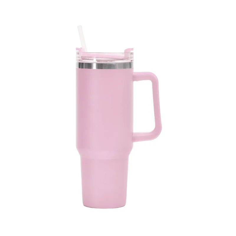 Caneca Térmica de 40oz com Alça Térmica Térmica com Tampas Canudo Aço Inoxidável Café Copo de Água para Viagem Doméstica Caneca Térmica 