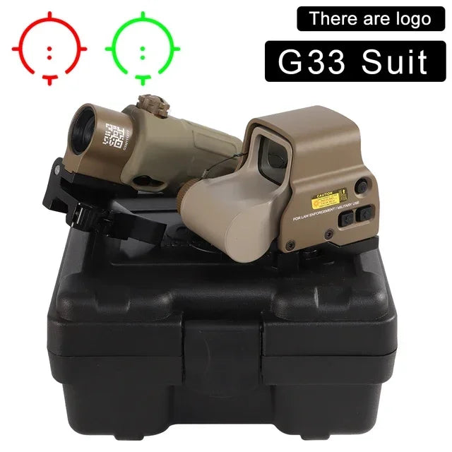 Tactical  G33 G43 3X Magnifier Sight Scope Folding Side Flip G45 5X Magnifiers For 558 556 553 Holographic Reflex Red Dot Sights Leedoar