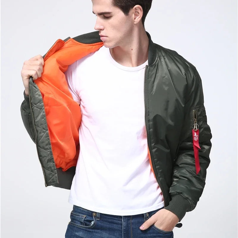 Military tactical Male Army MA-1 Flight Bomber Jacket Baseball Varsity College Pilot Air Force Waterproof Winter Coat For Men Leedoar