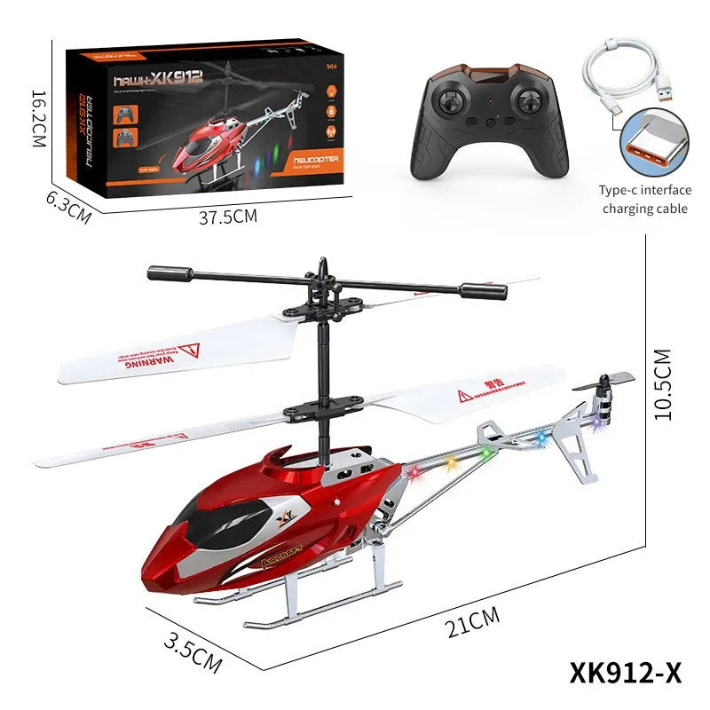 3.5-inch Remote-controlled Alloy Plane Toy Helicopter Gyro 3.5 Channel USB Charging Drop Resistant Mini RC Helicopter for Kids Leedoar