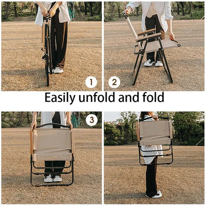 Camping Khaki Black 1pcs Portable Outdoor Chair Folding Kamite Chair BBQ Picnic Fishing Traveling Equipment For Park Party Alloy Leedoar