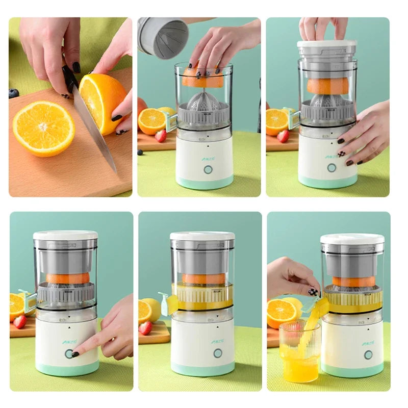 Portable Electric Juicer Mini Electric Juicer Mixer USB Rechargeable 2-Way Spiral Cup Multifunctional Fruit Juicer Kitchen Tools Leedoar