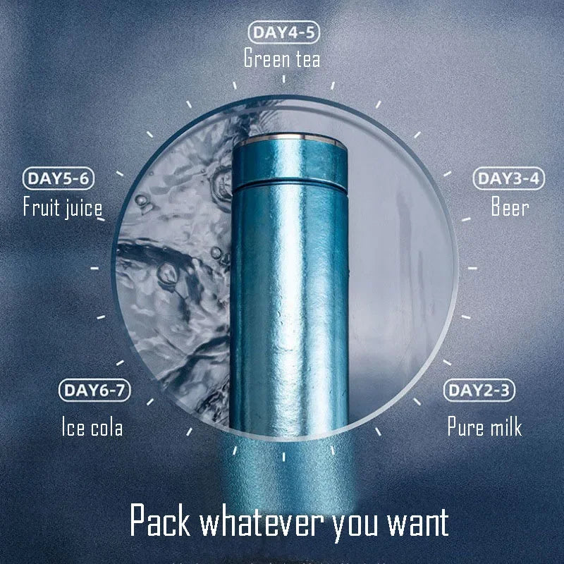 470ML Pure Titanium THERMOS CUP Dupla camada Vácuo Masculino Negócios Presente Home Office Carro Ao Ar Livre Portátil High-end GARRAFA DE ÁGUA 