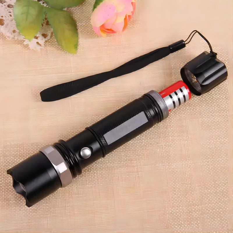 New LED Charging Zoom Aluminum Alloy Outdoor Waterproof Strong Light Multi-Function Household Portable Flashlight Leedoar