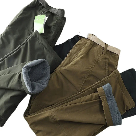 Pantalones de felpa suave a prueba de viento e impermeables de Alemania, pantalones de exterior rectos con múltiples bolsas para hombre, pantalones para acampar y cazar 