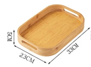 Japanese Style Wooden Tray for Tea Cups Snacks and Desserts Solid Wood Serving Plate Organizer Home Decor Kitchen Supplies Leedoar