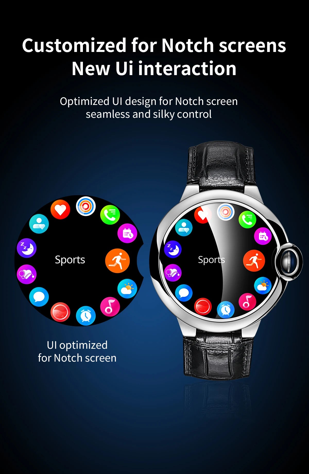 AW28 Smart Watch 1.32 Inch HD Big Screen Code Knob Sports Music Bluetooth Calls AI Voice Assistant Multiple Colorways&Rich Dials Leedoar