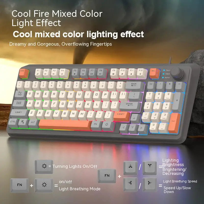 XUNFOX K82 Teclado com fio Manipulador Sinta Luminescente Elétrico Competição Jogo Computador Desktop Notebook Escritório Casa Teclado 