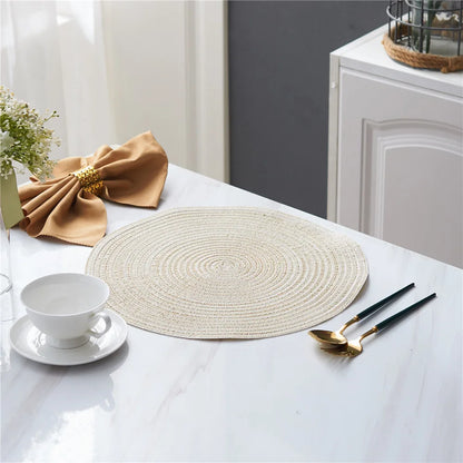 Place Mat Table Placemats For Table Mat Ramie Insulation Pad Placemats Linen Non Slip Table Mats Home Decoration Pad Coaster Leedoar