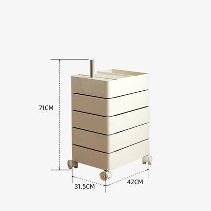 Multi Functional Movable Storage Cabinet Household Storage Cabinet Rotatable Bedside Table Minimalist Home Decoration Leedoar