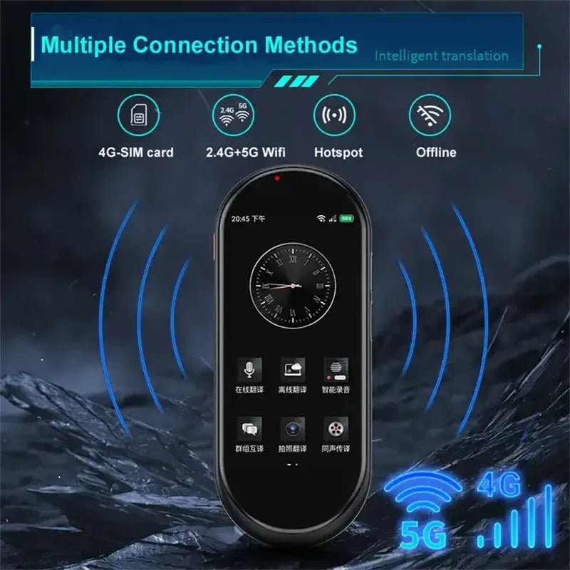 A10 Voice Translator 4.1 polegadas Chat GPT Multi-idioma 4G SIM Dispositivo de tradução inteligente em tempo real para viagens globais Aprendiz 