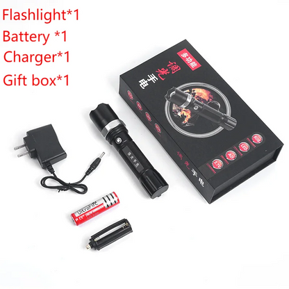 New LED Charging Zoom Aluminum Alloy Outdoor Waterproof Strong Light Multi-Function Household Portable Flashlight Leedoar