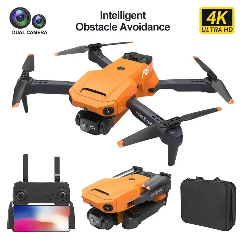 P8 Mini 4K Drone 360 Obstacle Avoidance RC Quadcopter Dron Electric HD Dual Camera 5G WIFI Remote Control FPV Helicopter Toys Leedoar