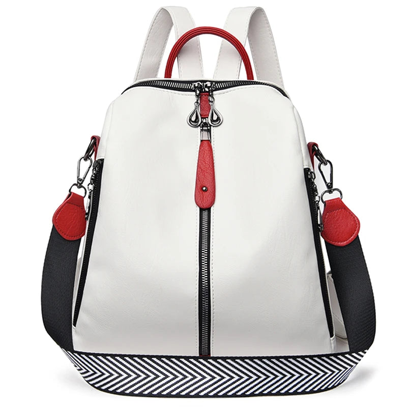 Backpack Women Soft Leather Backpack Fashion Female White High Quality Travel Back Pack School Backpacks for Girls Sac A Dos Hot Leedoar