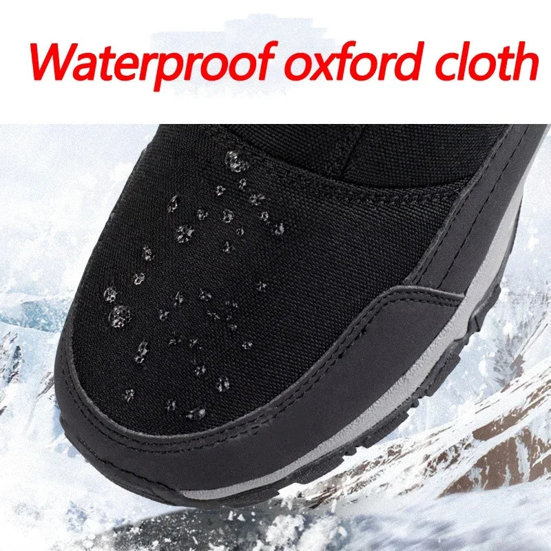 Men Boots 2023 Winter Shoes For Men Warm Snow Boots Mid-calf Men Warm Shoes Thick Plush Winter Boots For Men Women Cotton Shoes Leedoar