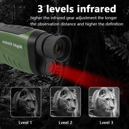 2inch Screen Night Vision Monocular 2.5K 25MM High Definition Video 8X Digital Zoom Goggles IR 300m Scope for Hunting Camping Leedoar