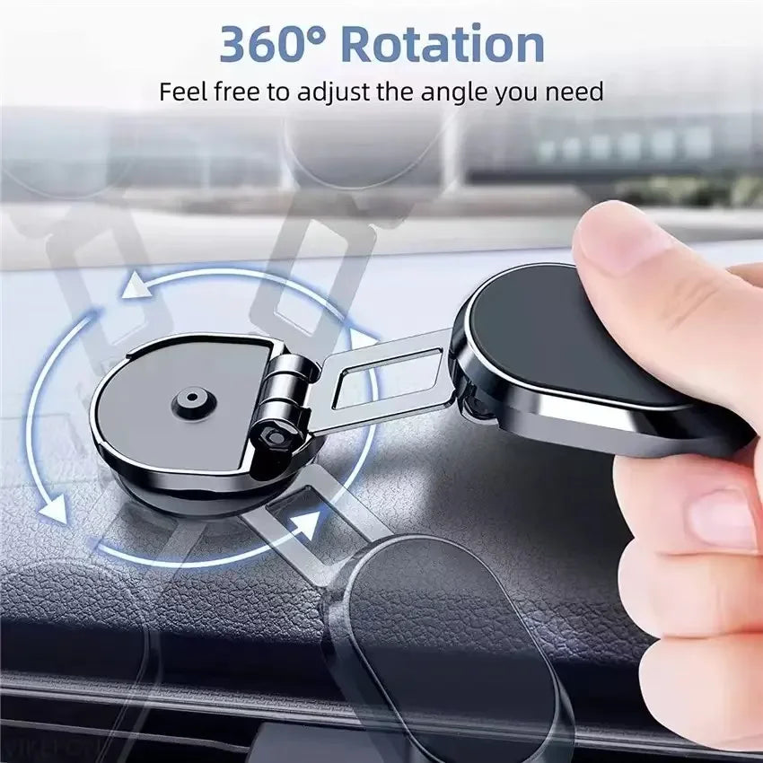 Car Magnetic Phone Bracket Folding Multi-Angle Rotation Height Adjustable Mobile Phone Holder Universal Magnet Air Vent Mount Leedoar