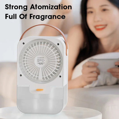 Umidificador Ventilador Ar Condicionado Spray de Água Névoa Recarregável Purificador Portátil 4 Velocidades 2 Modo Spray Ventilador Carro Casa Camping Viagem