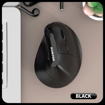 2024 New XUNSVFOX H5 Vertical Mouse Wireless Bluetooth Ergonomic Charging Dual Mode Mouse Business Silent Office Computer Mouse