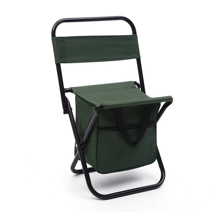 200kg Outdoor Folding Chair Large Weight Bearing Leisure Camp Ice Pack Chair with Storage Bag Backrest Insulation Fishing Chair Leedoar