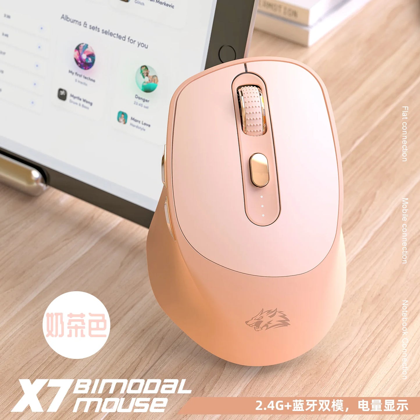 X7 Dual Mode Bluetooth Recarregável 2.4G Mouse Sem Fio 4000 DPI 6 Botões Mudo Ergonômico Mouse de Jogo de Computador para Laptop PC 