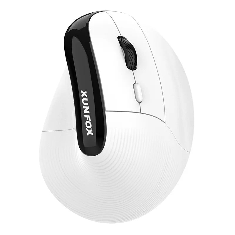 2024 New XUNSVFOX H5 Vertical Mouse Wireless Bluetooth Ergonomic Charging Dual Mode Mouse Business Silent Office Computer Mouse