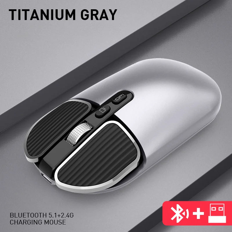 M203 2.4G Dual Model Wireless BT 5.0 Recarregável Silent Mouse Long Standby Multi Button Mouse para Computador PC Notebook 