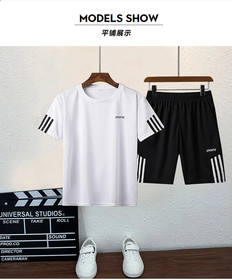 Children Boy & Girl Quick Dry Badminton Clothes Uniform Kid Tennis Jerseys Short Sleeve Tshirt Top and Shorts 2pcs Tracksuit Leedoar