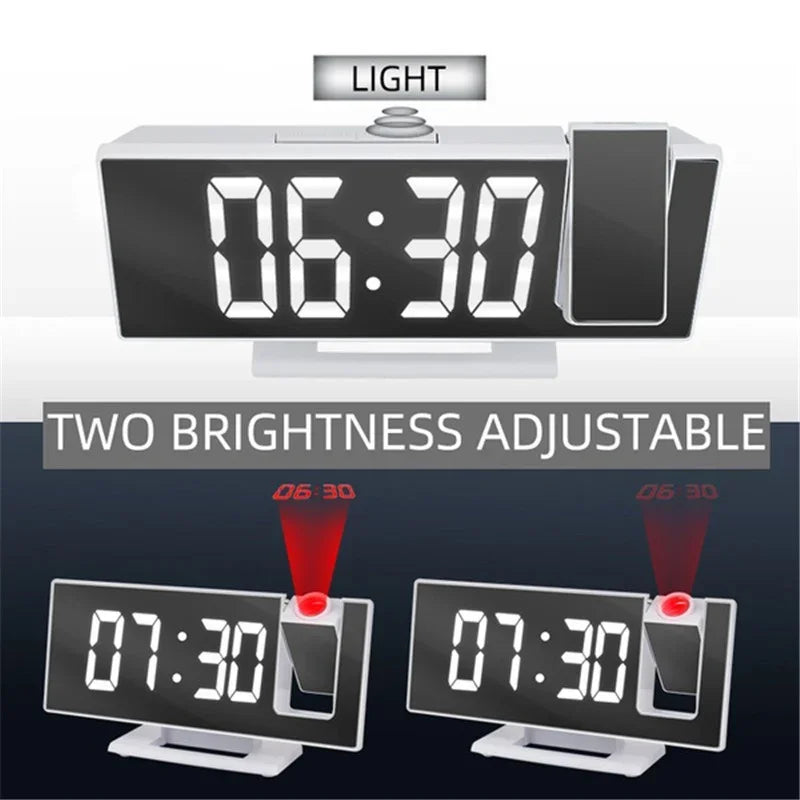 LED Digital Alarm Household Clock Projection Projector Ceiling Clock with Time Temperature Display Backlight Snooze Clock Leedoar