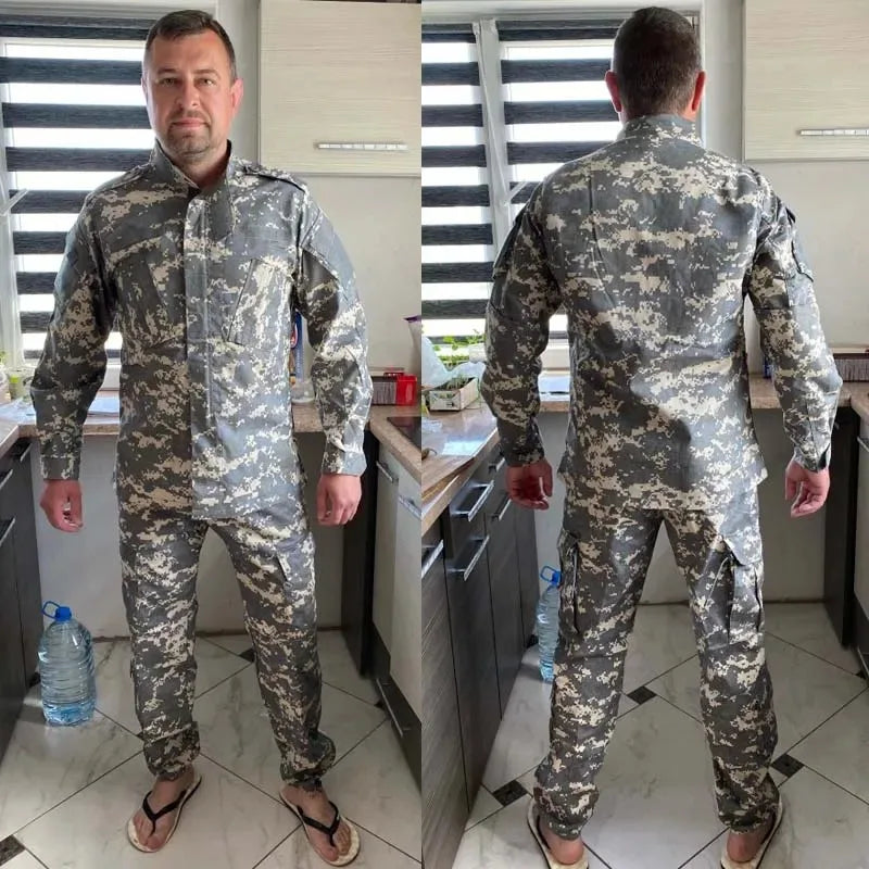 Military Uniform Airsoft Camouflage Tactical Suit Camping Men Army Special Forces Combat Jackets Pants Militar Soldier Clothes Leedoar