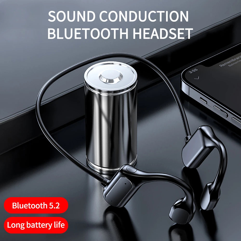 BL09 Bluetooth 5.0 Wireless Headset Sports Stereo headphone Bone Conduction Audio Equipment Outdoor Waterproof with Microphone Leedoar