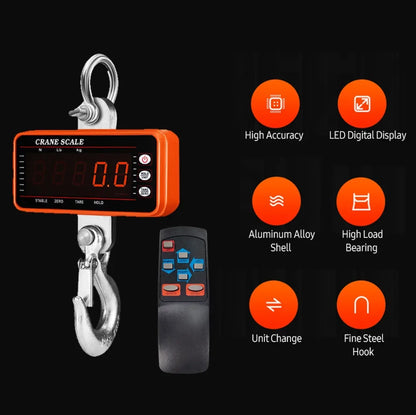 1500kg Digital Hanging Scale with 65ft Remote Control