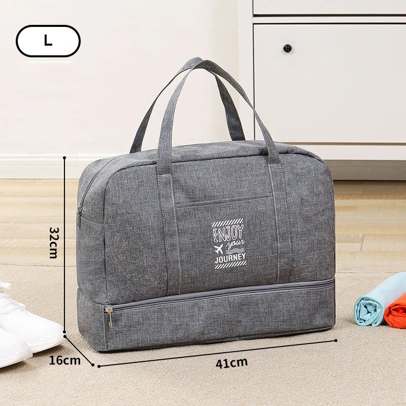 Moda Bolsa de Viagem Dobrável Unissex Oxford Viagem Fim de Semana Bolsas de Pernoite Grande Capacidade Bagagem de Mão Bolsa Duffel Acessórios Suprimentos