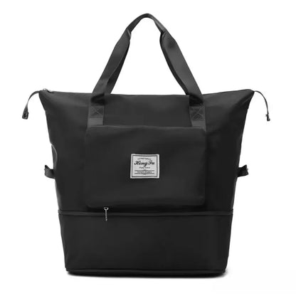 Bolsa de viagem feminina, bolsa grande de capacidade, bolsa dobrável, bolsa de ombro, armazenamento, bolsa à prova d'água, bolsa de ioga, esportiva, transversal 