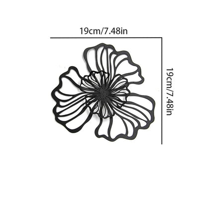 Iron Art Hollowed Flower Wall Hanging Crafts Double-layer Floral Living Room Decor Modern Creative Aesthetics Wall Hangings Leedoar