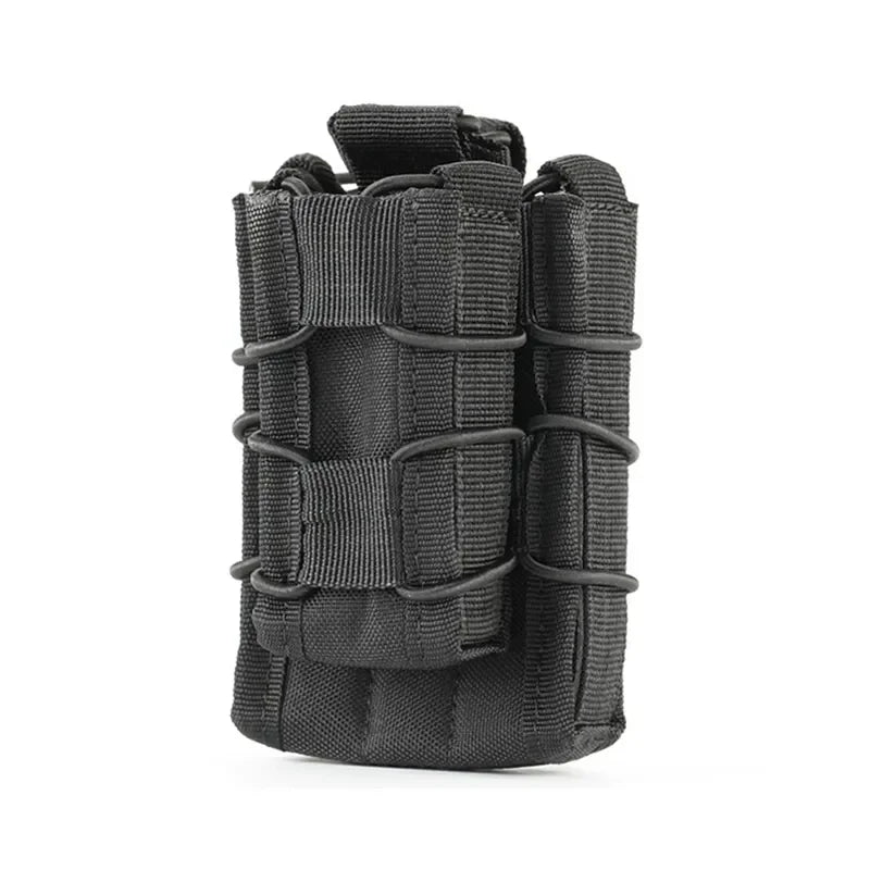 Military Molle System Magazine Bag M4 AR15 AK Universal Fast Double Deck Magazine Holster Nylon Tactical Airsoft Accessories Leedoar