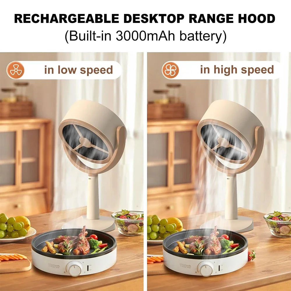 Adjustable Angle Portable Hood Mini Kitchen Desktop Range Hood USB Rechargeable USB Plug For Indoor BBQ Hot Pot Range Hood Leedoar