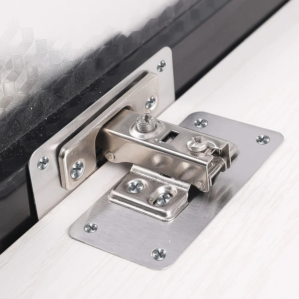 Cabinet Hinge Repair Plate Kit Stainless Steel Door Hinge Mounting Plate