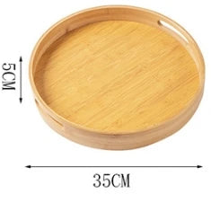 Japanese Style Wooden Tray for Tea Cups Snacks and Desserts Solid Wood Serving Plate Organizer Home Decor Kitchen Supplies Leedoar