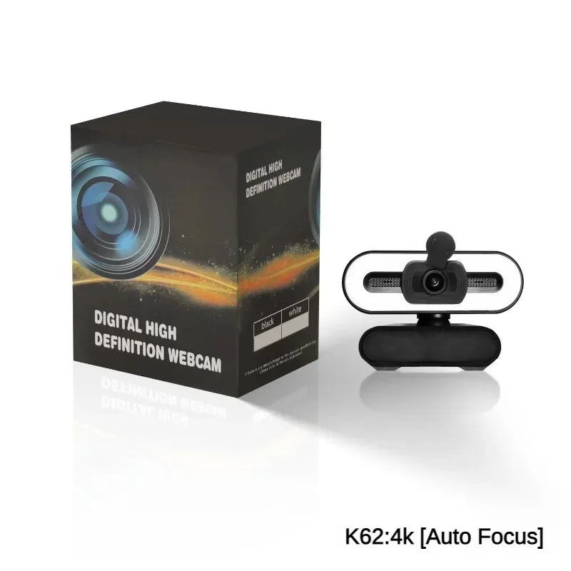 K62 Webcam 2K/4K HD Web Camera para PC Laptop Computador com Microfone Ring Light Webcam Full HD 2K 