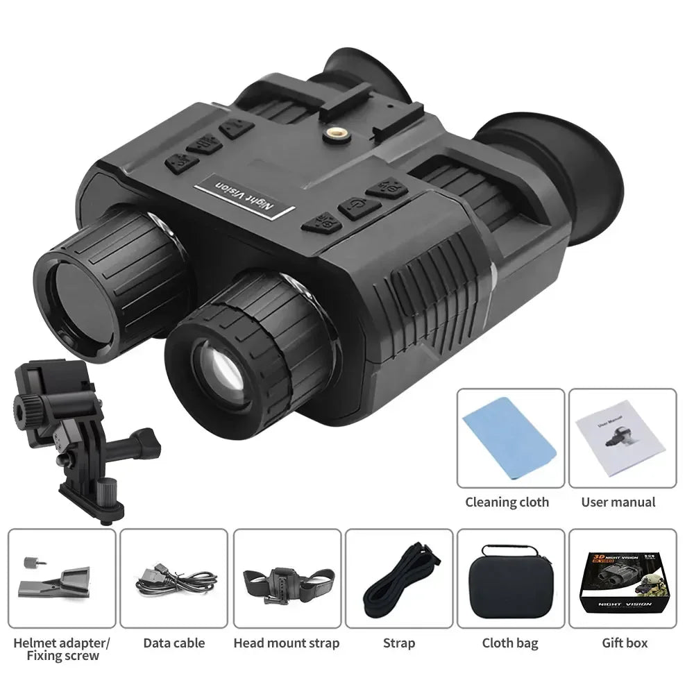 NV8000 Pro 3D Infrared Night Vision Binoculars Telescope 3000MAH Battery Head Mount Darkness Camera for Hunting Tactics Goggle Leedoar