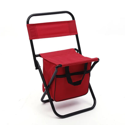 200kg Outdoor Folding Chair Large Weight Bearing Leisure Camp Ice Pack Chair with Storage Bag Backrest Insulation Fishing Chair Leedoar