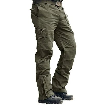 Men's Cargo Pants Army Military Style Tactical Pants Male Camo Jogger Plus Size Cotton Many Pocket Men Camouflage Black Trousers Leedoar