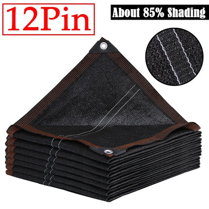 8 Pin Black Anti UV HDPE Sun Shade Net Outdoor Gazebo Canopy Shading Mesh Greenhouse Garden Plants Swimming Pool Sunshade Net Leedoar